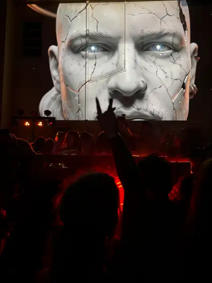 The stage wall at Signal 002, frame 1.