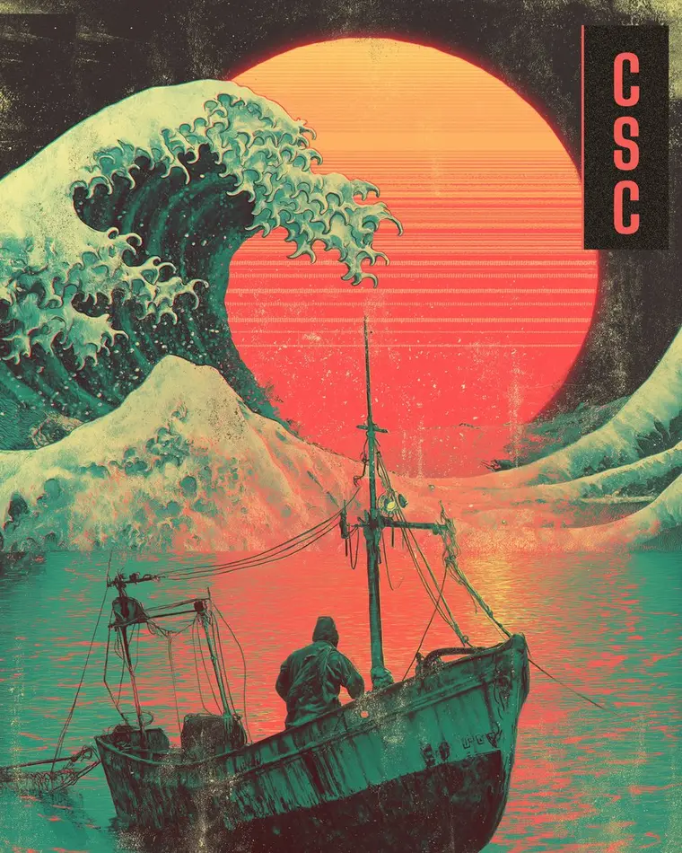 Signal 001 tee artwork: Hard Water. Loud Nights.