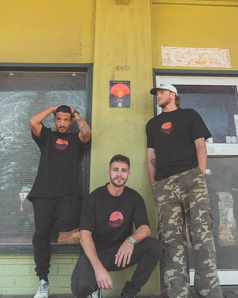 The Signal 001 tee worn on the street.